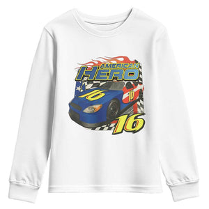 Vintage Americana Speed Legend 16 Tribute Youth Sweatshirt American Hero #16 Stock Car Memorial - Print Your Wear