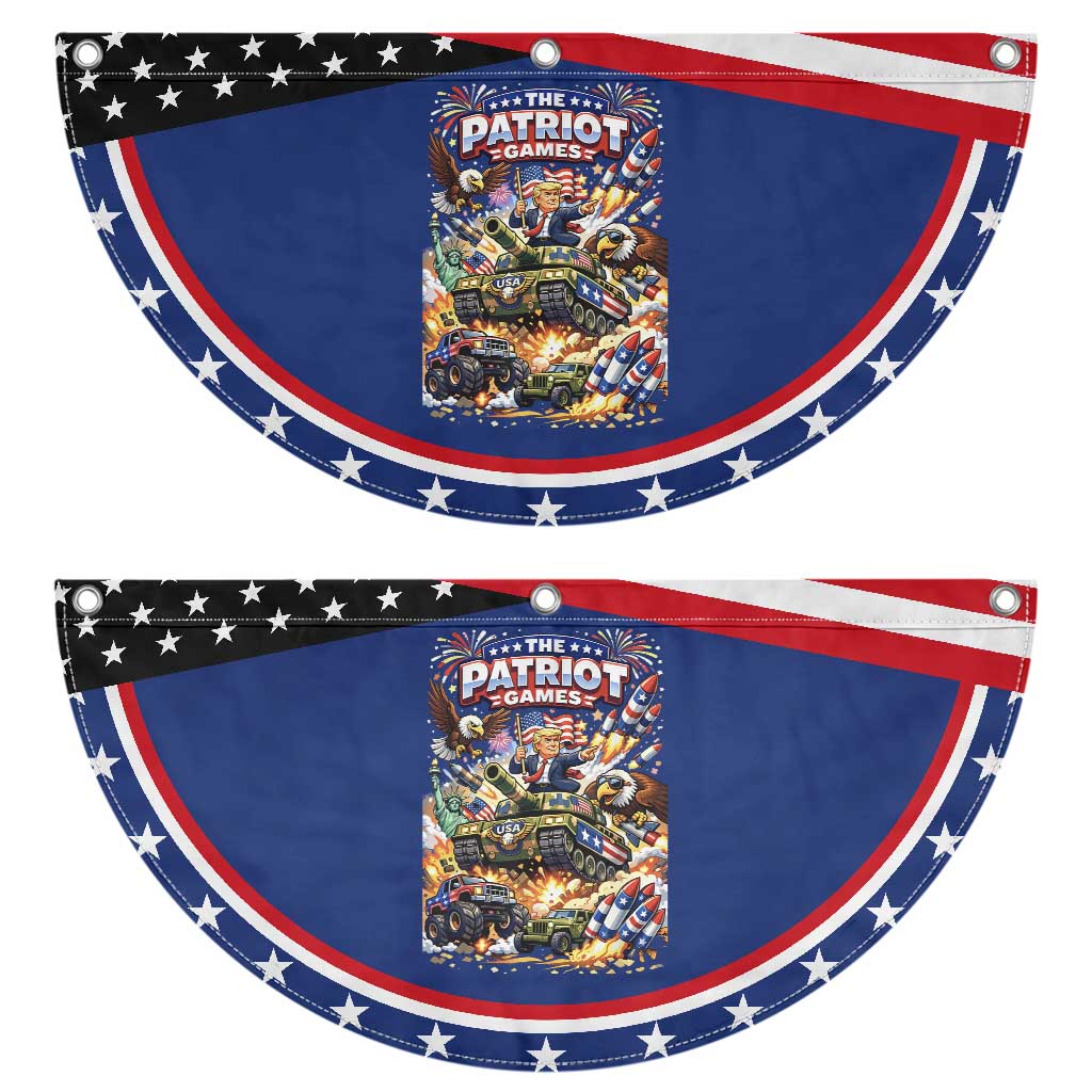 Trump The Patriot Games Patriotic Fan Flag Semiquincentennial USA 250th Anniversary