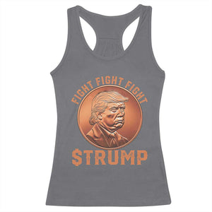 Trump Bitcoin 2025 Racerback Tank Top 47th President Coin Cryptocurrency TS02 Charcoal Print Your Wear