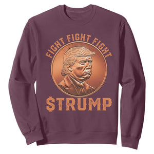 Trump Bitcoin 2025 Sweatshirt 47th President Coin Cryptocurrency TS02 Maroon Print Your Wear