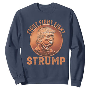 Trump Bitcoin 2025 Sweatshirt 47th President Coin Cryptocurrency TS02 Navy Print Your Wear