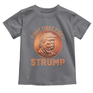 Trump Bitcoin 2025 Toddler T Shirt 47th President Coin Cryptocurrency TS02 Charcoal Print Your Wear