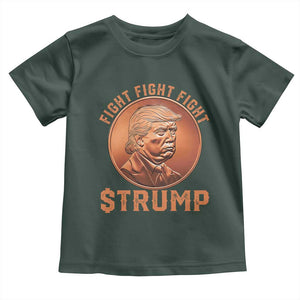 Trump Bitcoin 2025 Toddler T Shirt 47th President Coin Cryptocurrency TS02 Dark Forest Green Print Your Wear