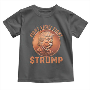 Trump Bitcoin 2025 Toddler T Shirt 47th President Coin Cryptocurrency TS02 Dark Heather Print Your Wear