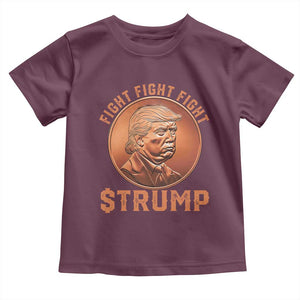 Trump Bitcoin 2025 Toddler T Shirt 47th President Coin Cryptocurrency TS02 Maroon Print Your Wear