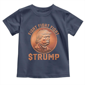 Trump Bitcoin 2025 Toddler T Shirt 47th President Coin Cryptocurrency TS02 Navy Print Your Wear