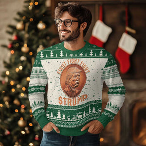 Trump Bitcoin 2025 Knit Sweatshirt 47th President Coin Cryptocurrency TS02 Green Print Your Wear