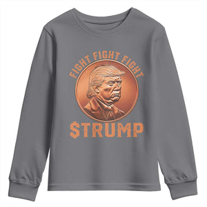 Trump Bitcoin 2025 Youth Sweatshirt 47th President Coin Cryptocurrency TS02 Charcoal Print Your Wear