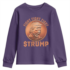 Trump Bitcoin 2025 Youth Sweatshirt 47th President Coin Cryptocurrency TS02 Purple Print Your Wear