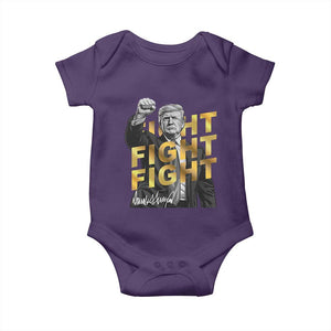 Trump Bitcoin Baby Onesie President Trump Iconic Signature Pose Meme Coin TS02 Purple Print Your Wear