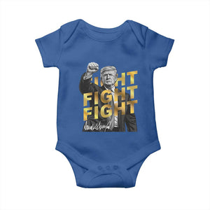 Trump Bitcoin Baby Onesie President Trump Iconic Signature Pose Meme Coin TS02 Royal Blue Print Your Wear