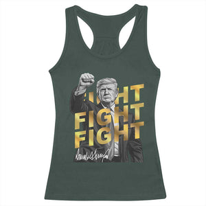 Trump Bitcoin Racerback Tank Top President Trump Iconic Signature Pose Meme Coin TS02 Dark Forest Green Print Your Wear