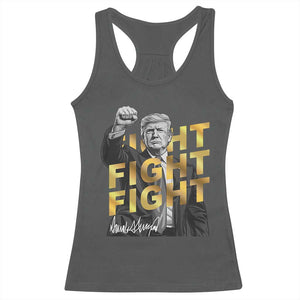 Trump Bitcoin Racerback Tank Top President Trump Iconic Signature Pose Meme Coin TS02 Dark Heather Print Your Wear
