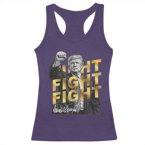 Trump Bitcoin Racerback Tank Top President Trump Iconic Signature Pose Meme Coin TS02 Purple Print Your Wear