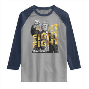 Trump Bitcoin Raglan Shirt President Trump Iconic Signature Pose Meme Coin TS02 Sport Gray Navy Print Your Wear
