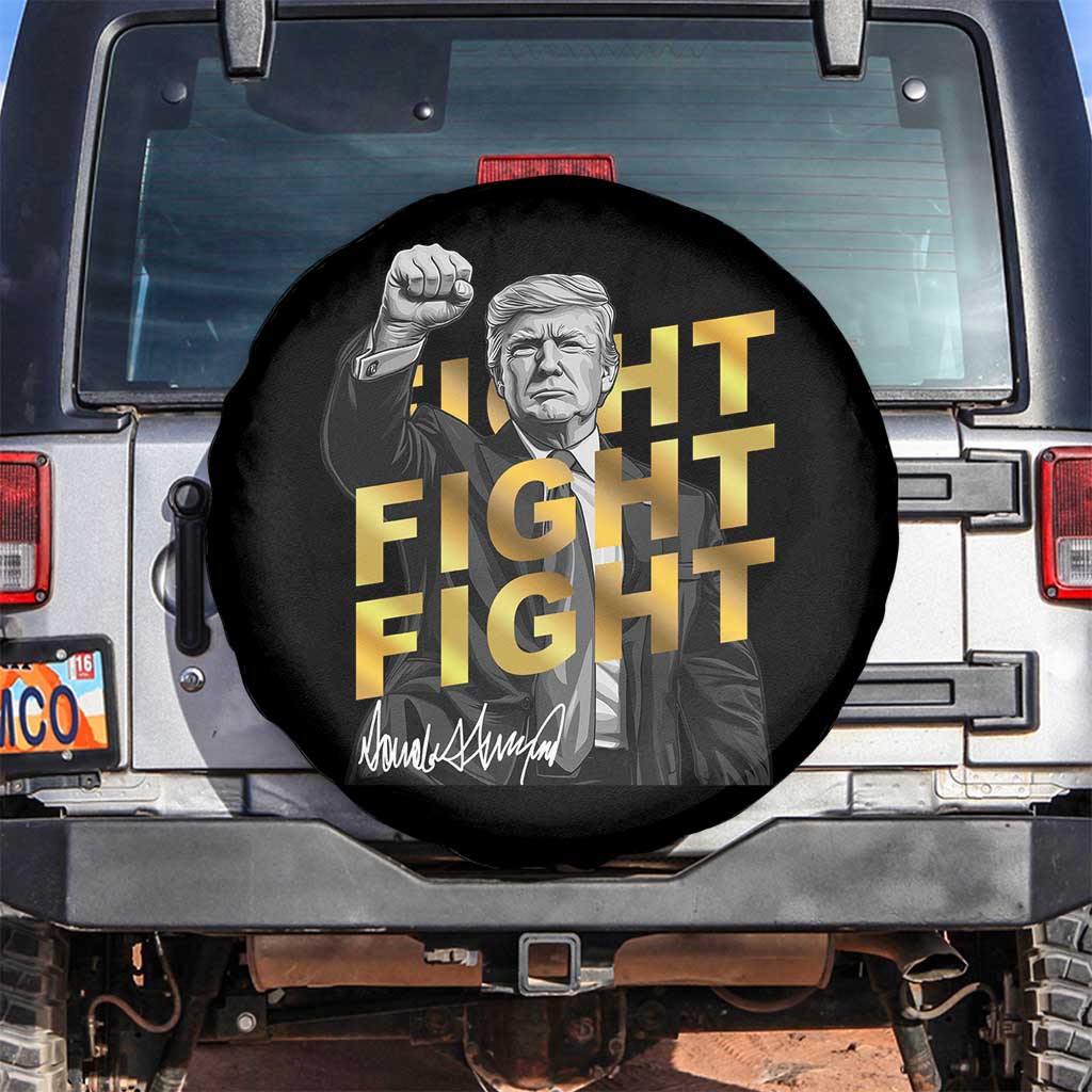 Trump Bitcoin Spare Tire Cover President Trump Iconic Signature Pose Meme Coin TS02 No hole Black Print Your Wear