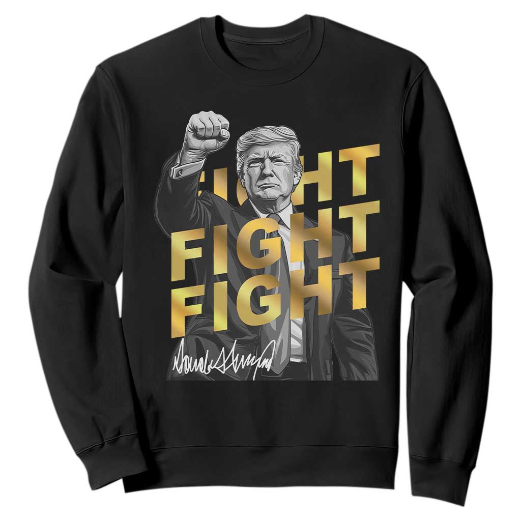 Trump Bitcoin Sweatshirt President Trump Iconic Signature Pose Meme Coin TS02 Black Print Your Wear