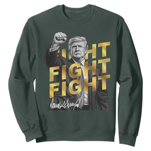 Trump Bitcoin Sweatshirt President Trump Iconic Signature Pose Meme Coin TS02 Dark Forest Green Print Your Wear