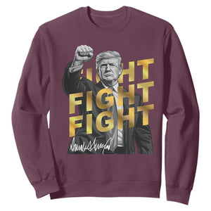 Trump Bitcoin Sweatshirt President Trump Iconic Signature Pose Meme Coin TS02 Maroon Print Your Wear