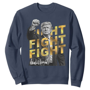 Trump Bitcoin Sweatshirt President Trump Iconic Signature Pose Meme Coin TS02 Navy Print Your Wear