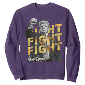 Trump Bitcoin Sweatshirt President Trump Iconic Signature Pose Meme Coin TS02 Purple Print Your Wear