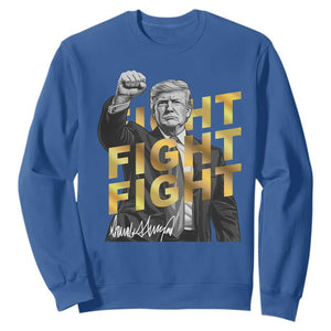 Trump Bitcoin Sweatshirt President Trump Iconic Signature Pose Meme Coin TS02 Royal Blue Print Your Wear