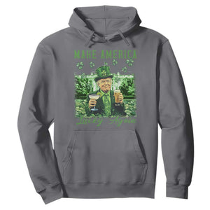 Funny St Patrick's Day Trump Hoodie Make America Lucky Again TS02 Charcoal Print Your Wear