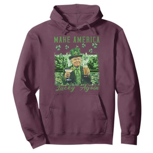 Funny St Patrick's Day Trump Hoodie Make America Lucky Again TS02 Maroon Print Your Wear