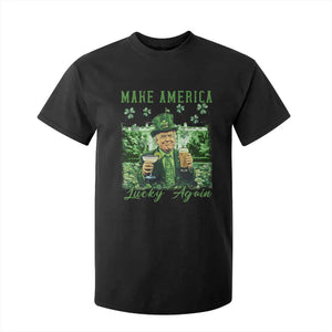 Funny St Patrick's Day Trump T Shirt For Kid Make America Lucky Again TS02 Black Print Your Wear