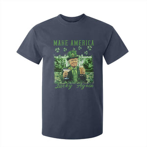 Funny St Patrick's Day Trump T Shirt For Kid Make America Lucky Again TS02 Navy Print Your Wear