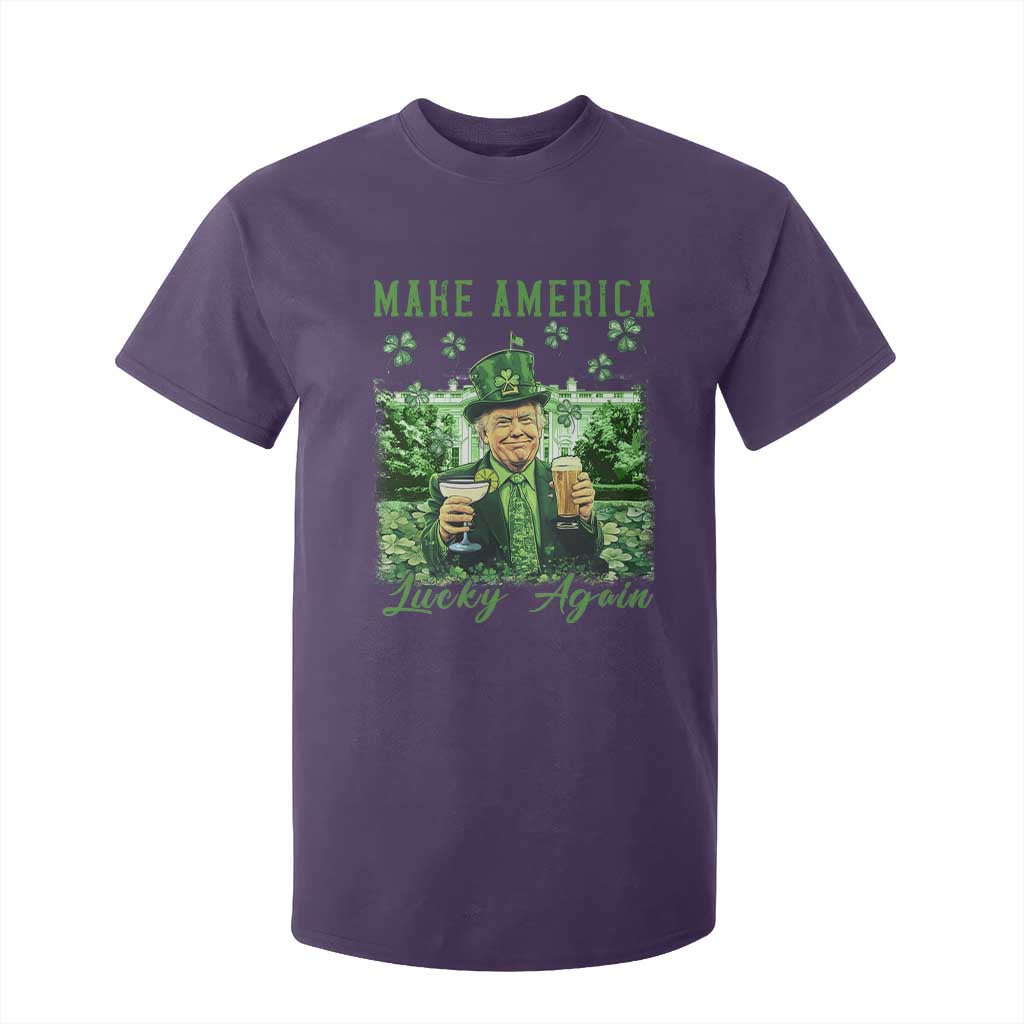Funny St Patrick's Day Trump T Shirt For Kid Make America Lucky Again TS02 Purple Print Your Wear