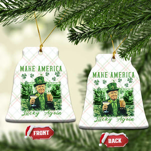 Funny St Patrick's Day Trump Ceramic Ornament Make America Lucky Again TS02 Print Your Wear