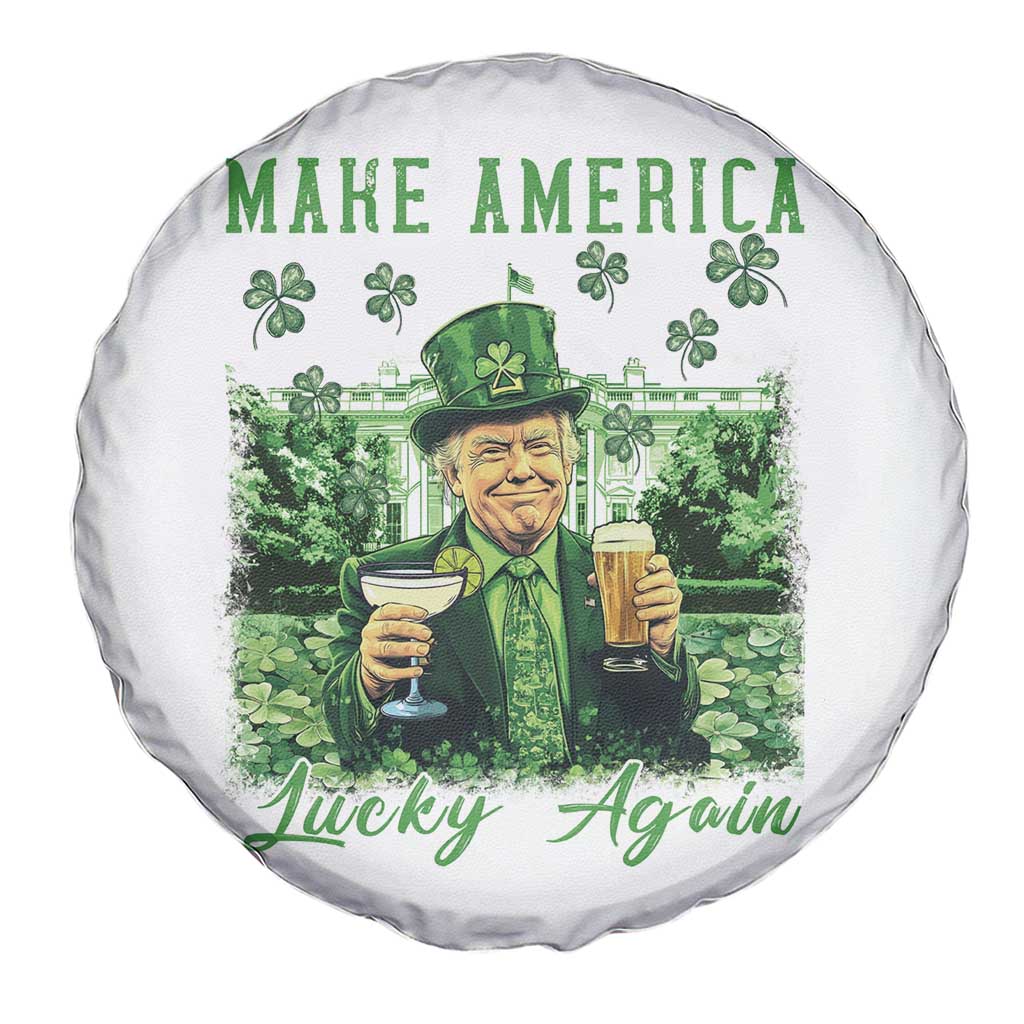 Funny St Patrick's Day Trump Spare Tire Cover Make America Lucky Again TS02 Print Your Wear