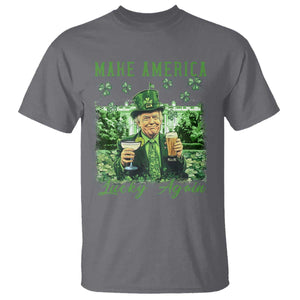 Funny St Patrick's Day Trump T Shirt Make America Lucky Again TS02 Charcoal Print Your Wear