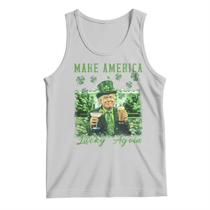 Funny St Patrick's Day Trump Tank Top Make America Lucky Again TS02 Ash Print Your Wear