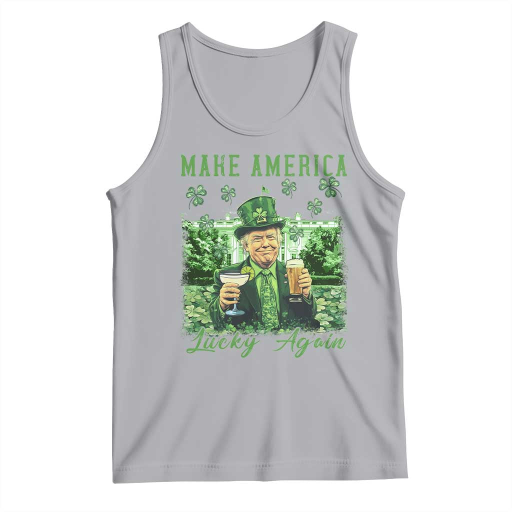 Funny St Patrick's Day Trump Tank Top Make America Lucky Again TS02 Athletic Heather Print Your Wear