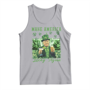 Funny St Patrick's Day Trump Tank Top Make America Lucky Again TS02 Athletic Heather Print Your Wear
