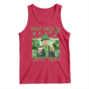 Funny St Patrick's Day Trump Tank Top Make America Lucky Again TS02 Red Print Your Wear