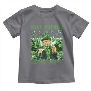 Funny St Patrick's Day Trump Toddler T Shirt Make America Lucky Again TS02 Charcoal Print Your Wear