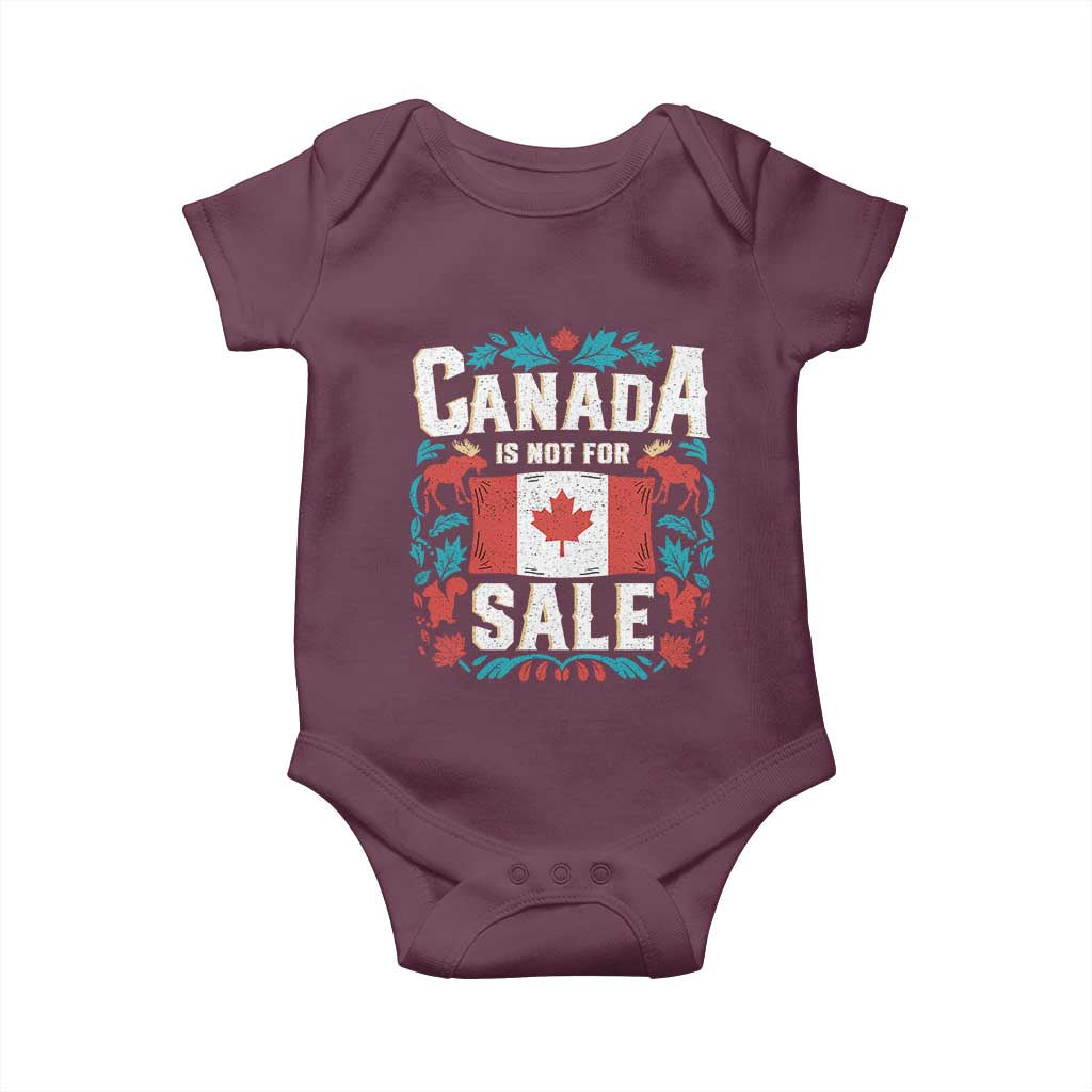 Canada Is Not For Sale Baby Onesie TS02 Maroon Print Your Wear
