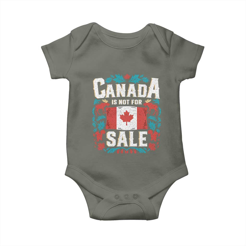 Canada Is Not For Sale Baby Onesie TS02 Military Green Print Your Wear
