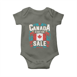 Canada Is Not For Sale Baby Onesie TS02 Military Green Print Your Wear