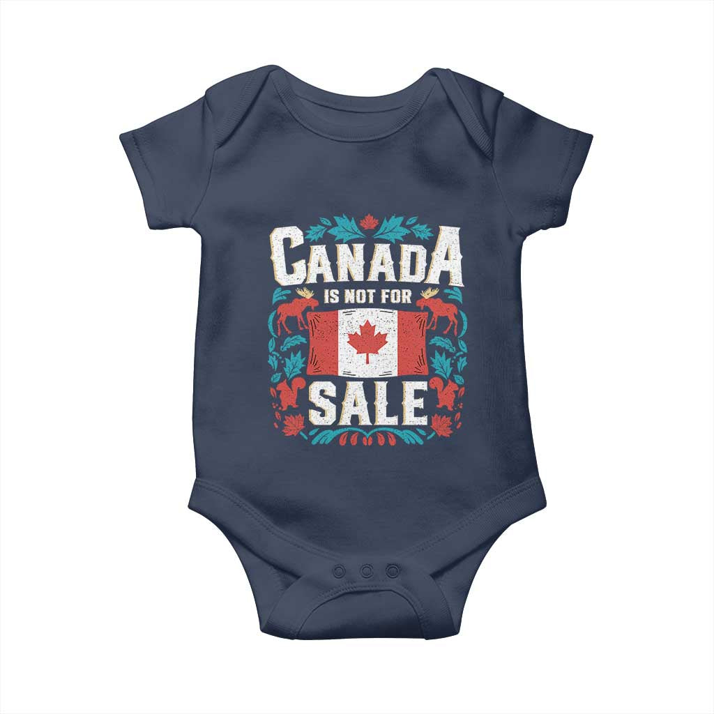 Canada Is Not For Sale Baby Onesie TS02 Navy Print Your Wear