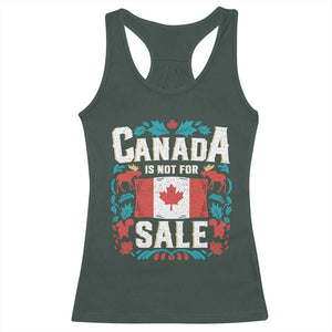 Canada Is Not For Sale Racerback Tank Top TS02 Dark Forest Green Print Your Wear