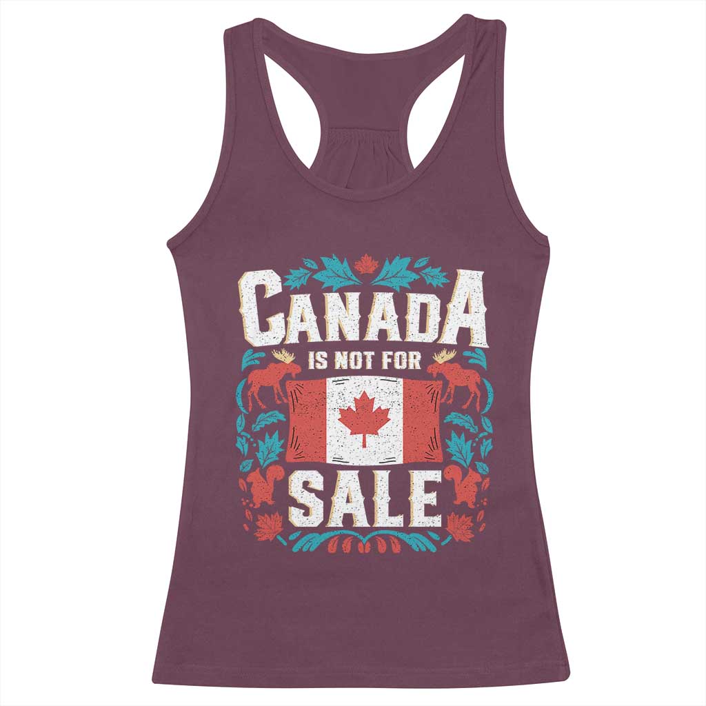 Canada Is Not For Sale Racerback Tank Top TS02 Maroon Print Your Wear