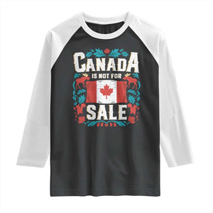 Canada Is Not For Sale Raglan Shirt TS02 Black White Print Your Wear