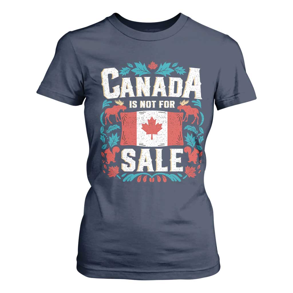 Canada Is Not For Sale T Shirt For Women TS02 Navy Print Your Wear