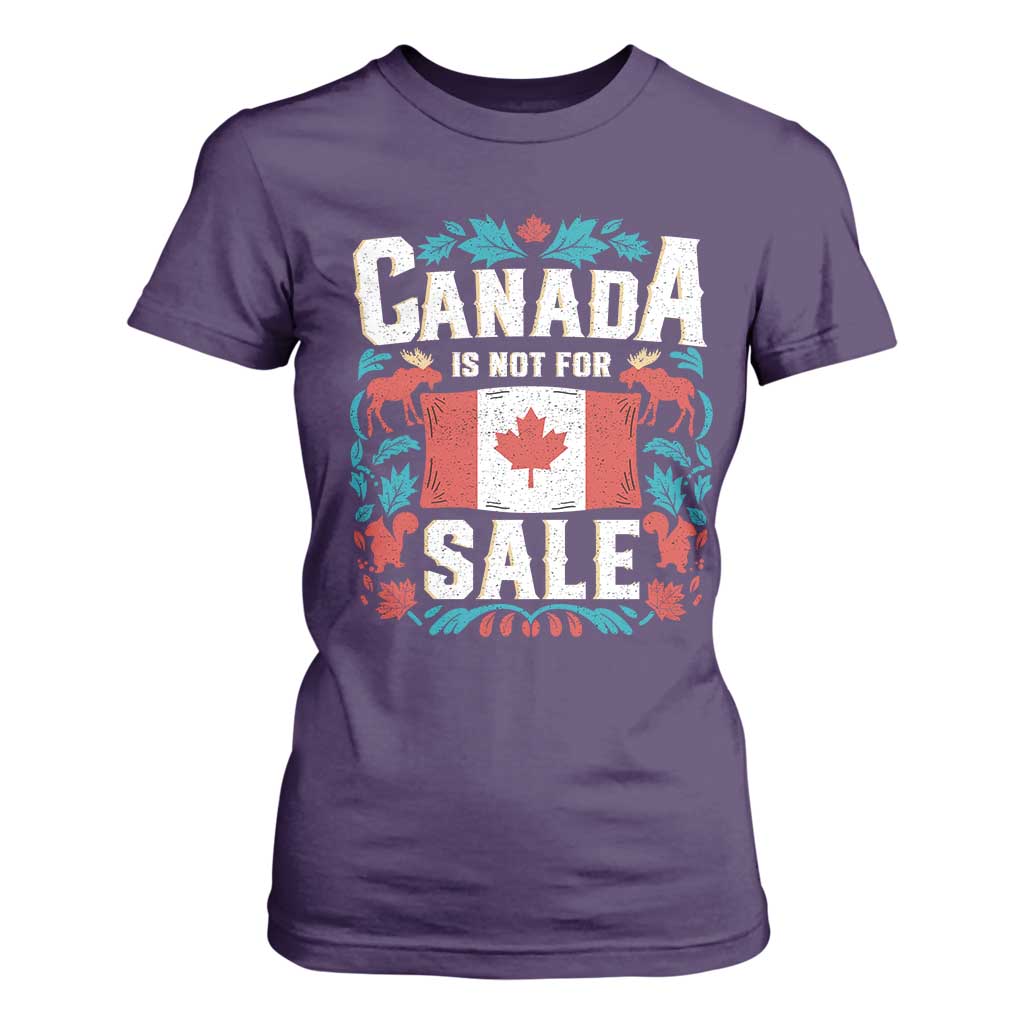 Canada Is Not For Sale T Shirt For Women TS02 Purple Print Your Wear