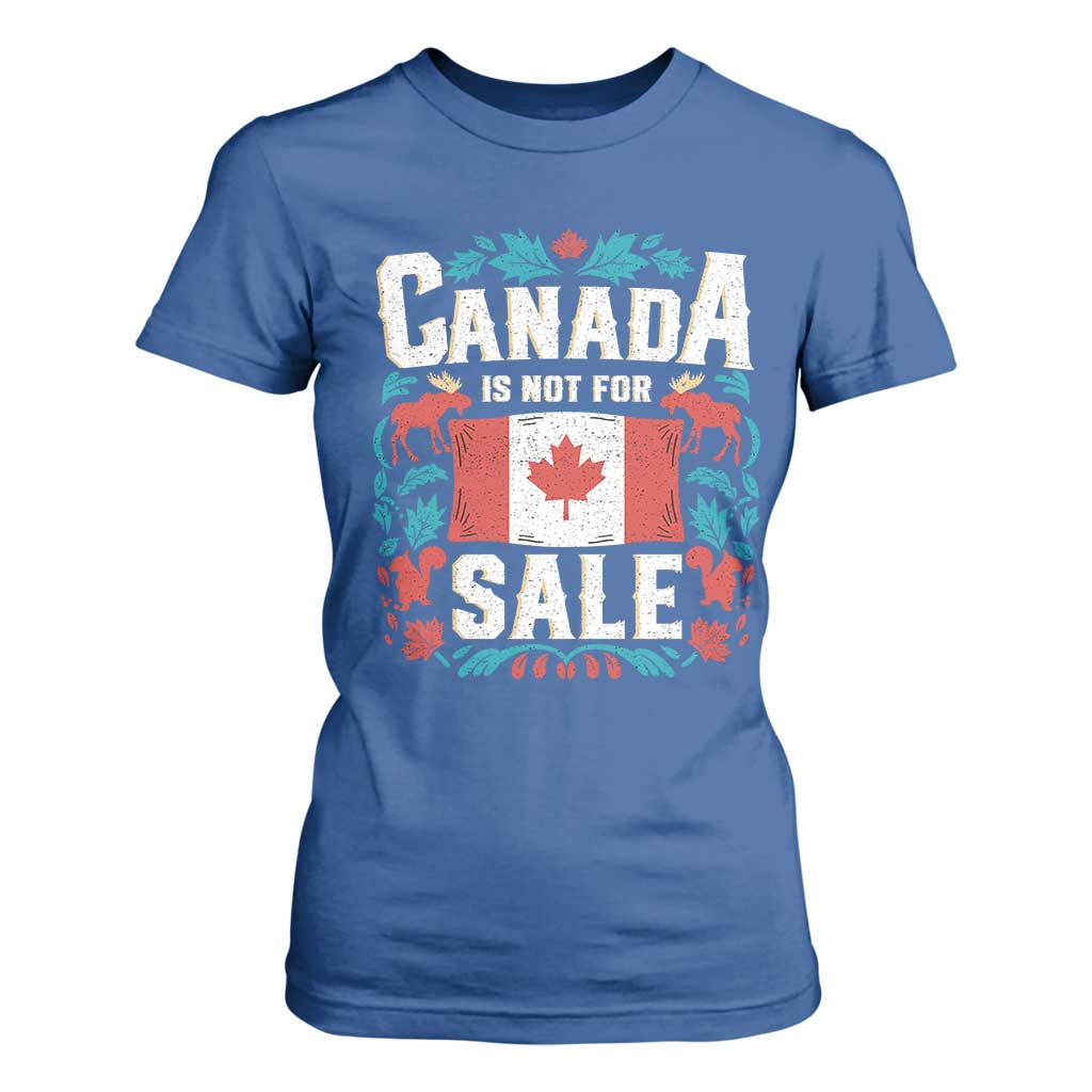 Canada Is Not For Sale T Shirt For Women TS02 Royal Blue Print Your Wear