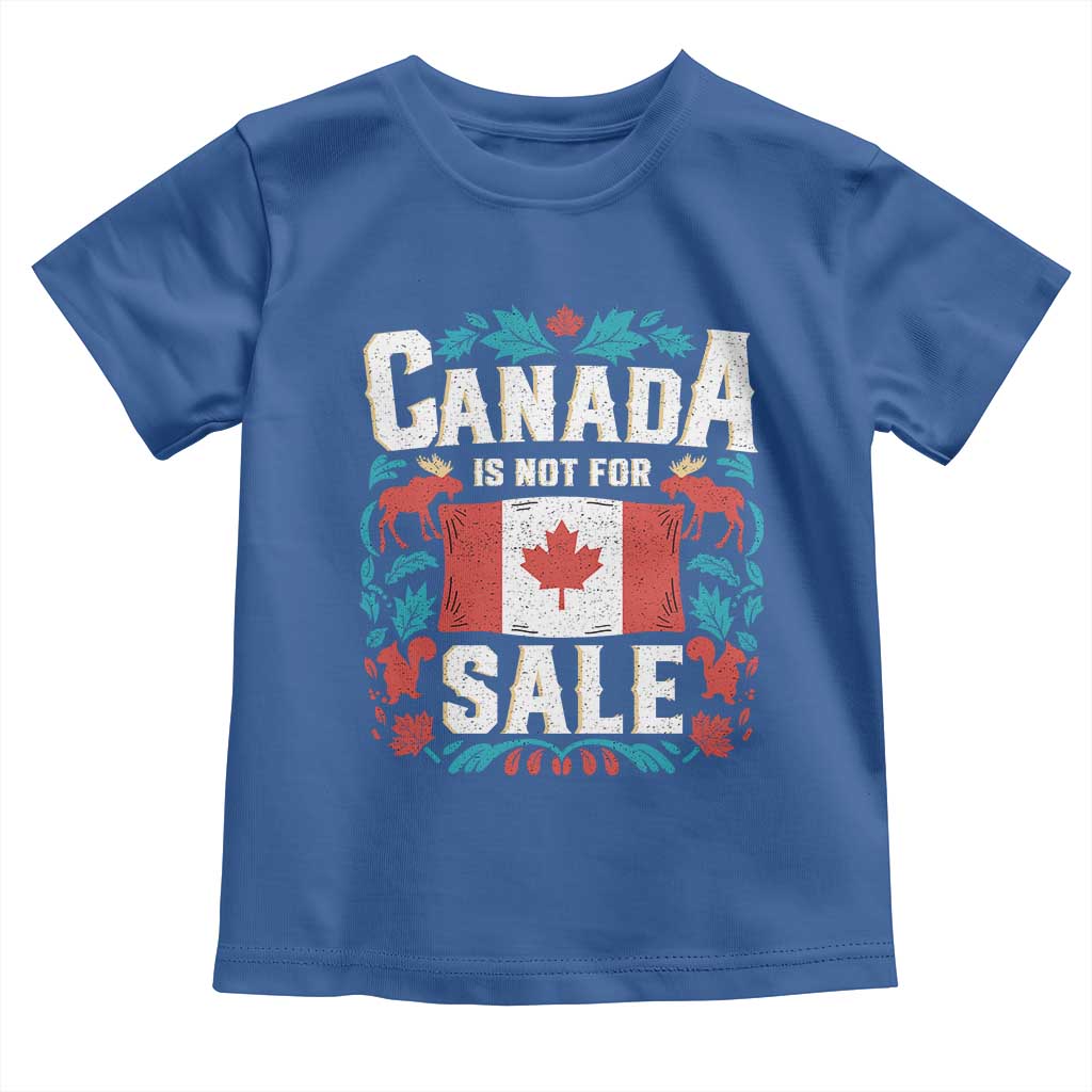 Canada Is Not For Sale Toddler T Shirt TS02 Royal Blue Print Your Wear